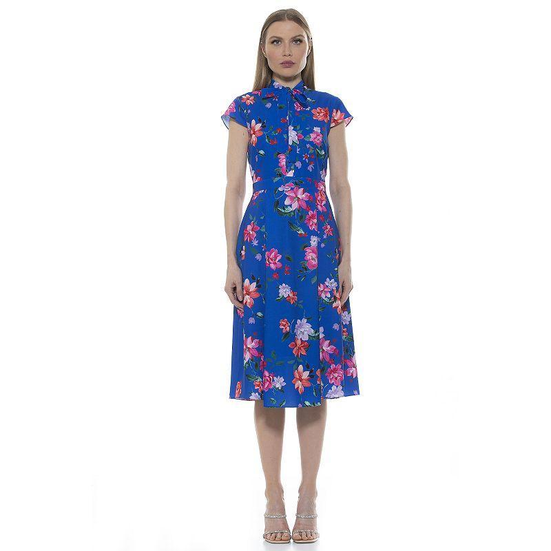 Womens ALEXIA ADMOR Kidman Mockneck Fit & Flare Dress Product Image