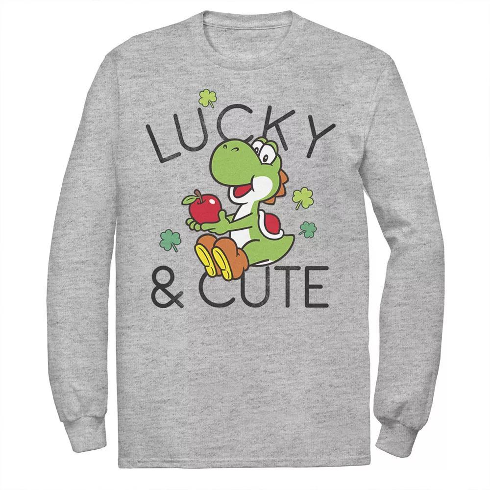 Men's Nintendo Super Mario Yoshi Lucky & Cute Tee, Size: XXL, Athletic Grey Product Image