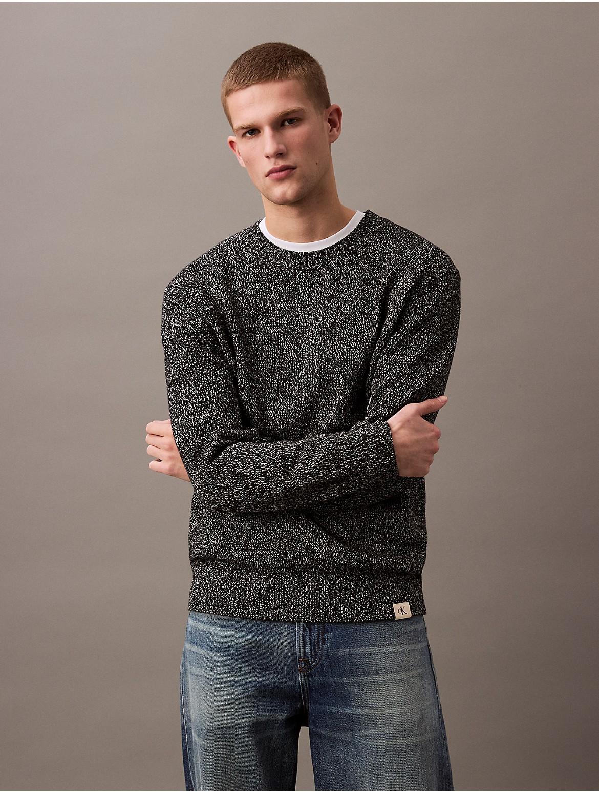 Calvin Klein Mens Mouline Heather Relaxed Sweater Product Image