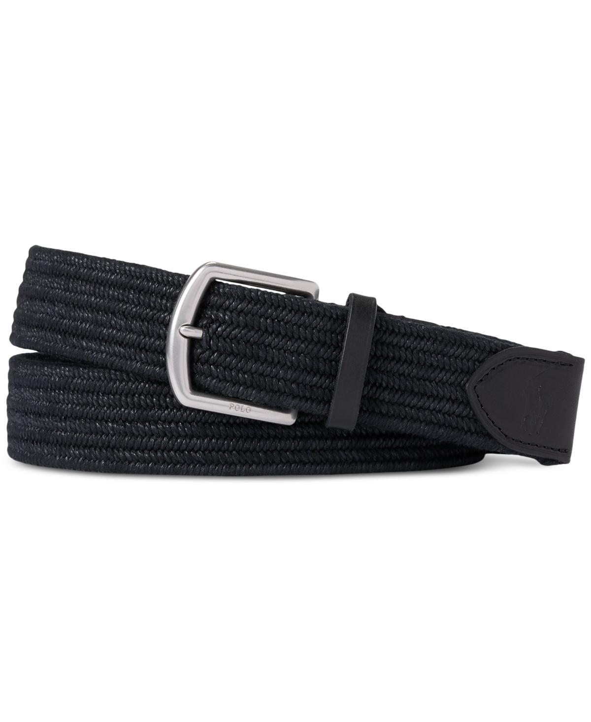 POLO RALPH LAUREN Men's Stretch Waxed Belt In Polo Black Product Image