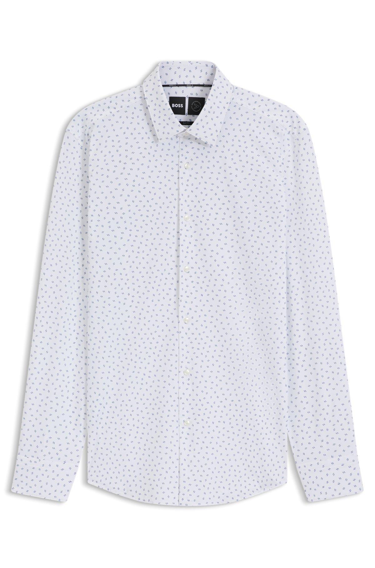 Slim-fit shirt in printed performance-stretch jersey Product Image