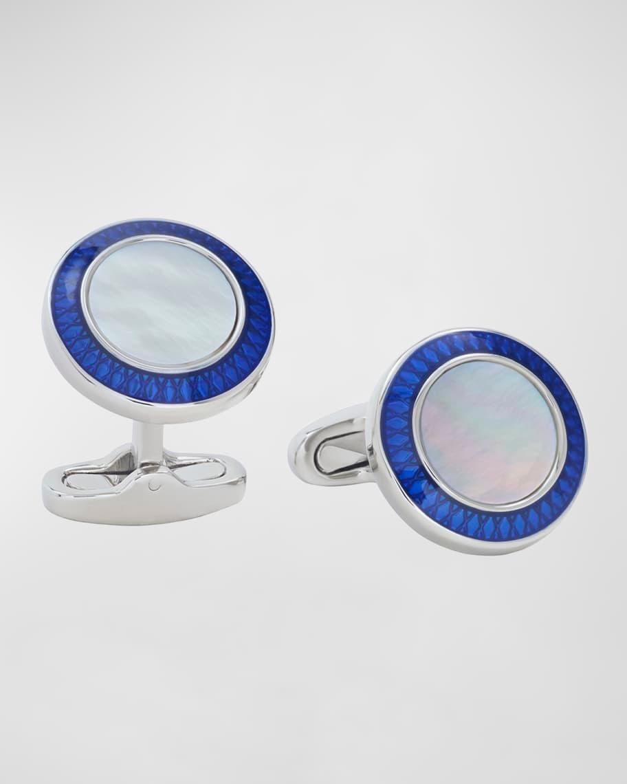 Mens Round Mother-Of-Pearl Cufflinks Product Image