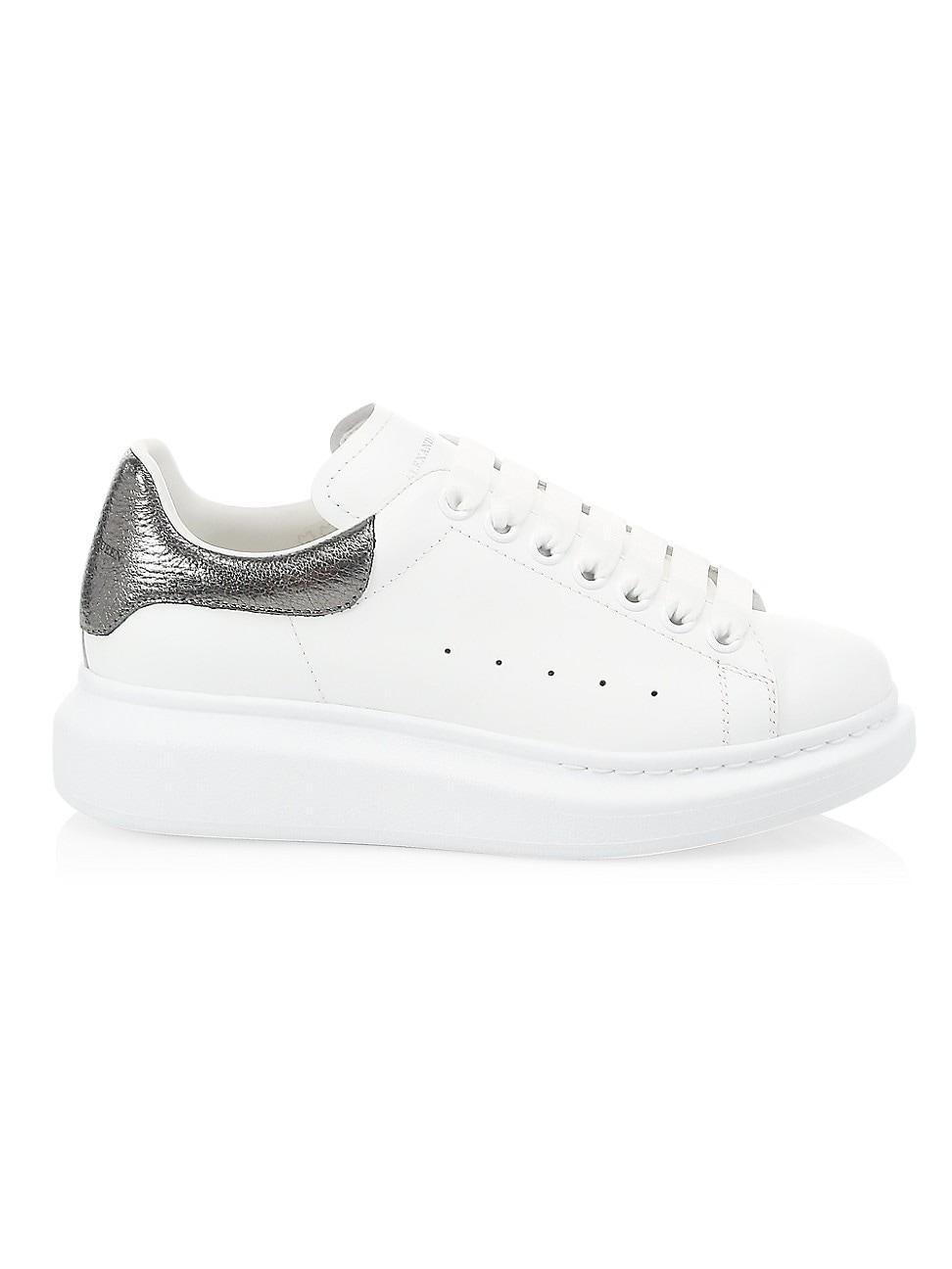 Womens Oversized Metallic Colorblocked Leather Sneakers Product Image