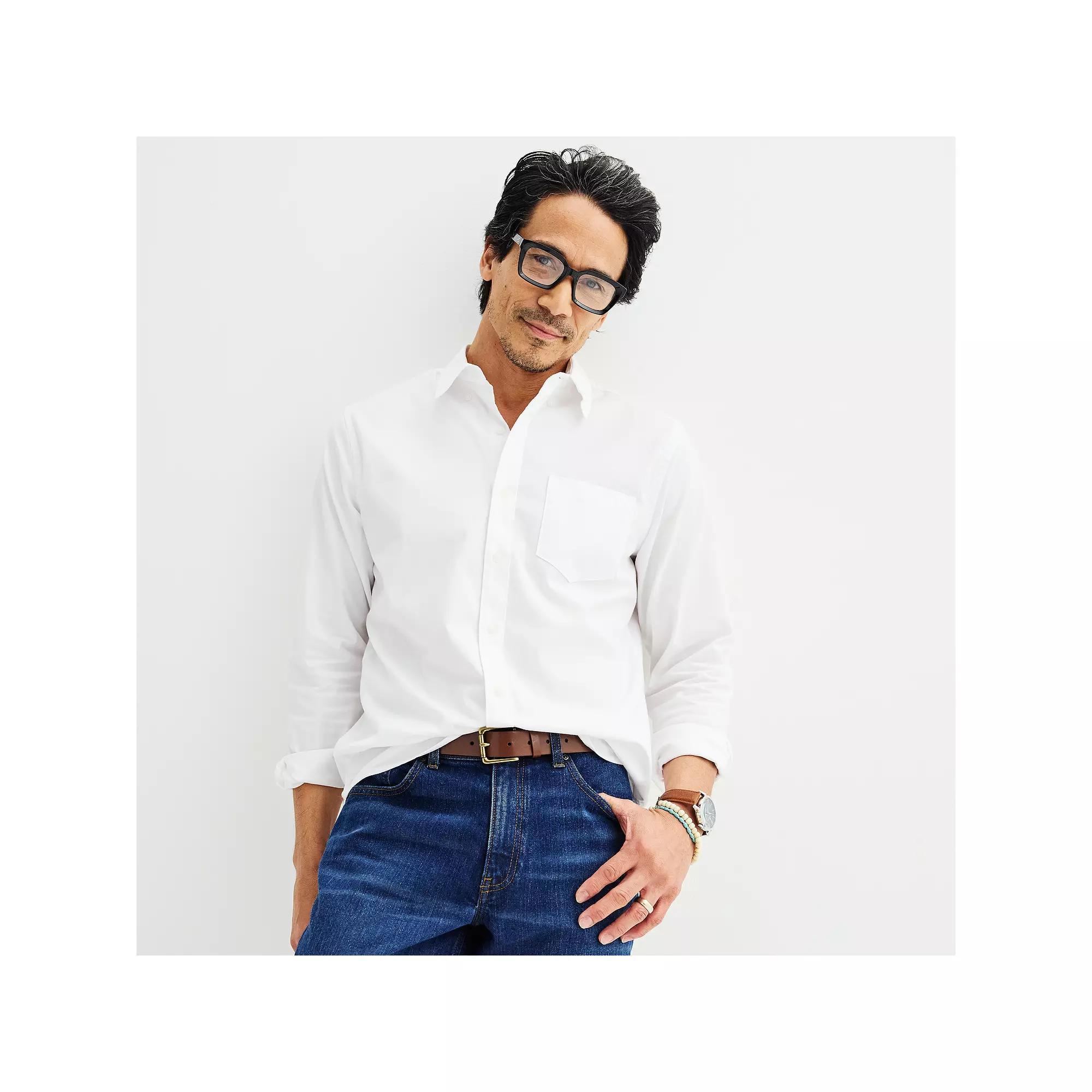 Men's Sonoma Goods For Life® Long Sleeve Slim Fit Perfect Length Button-Down Shirt,  Product Image