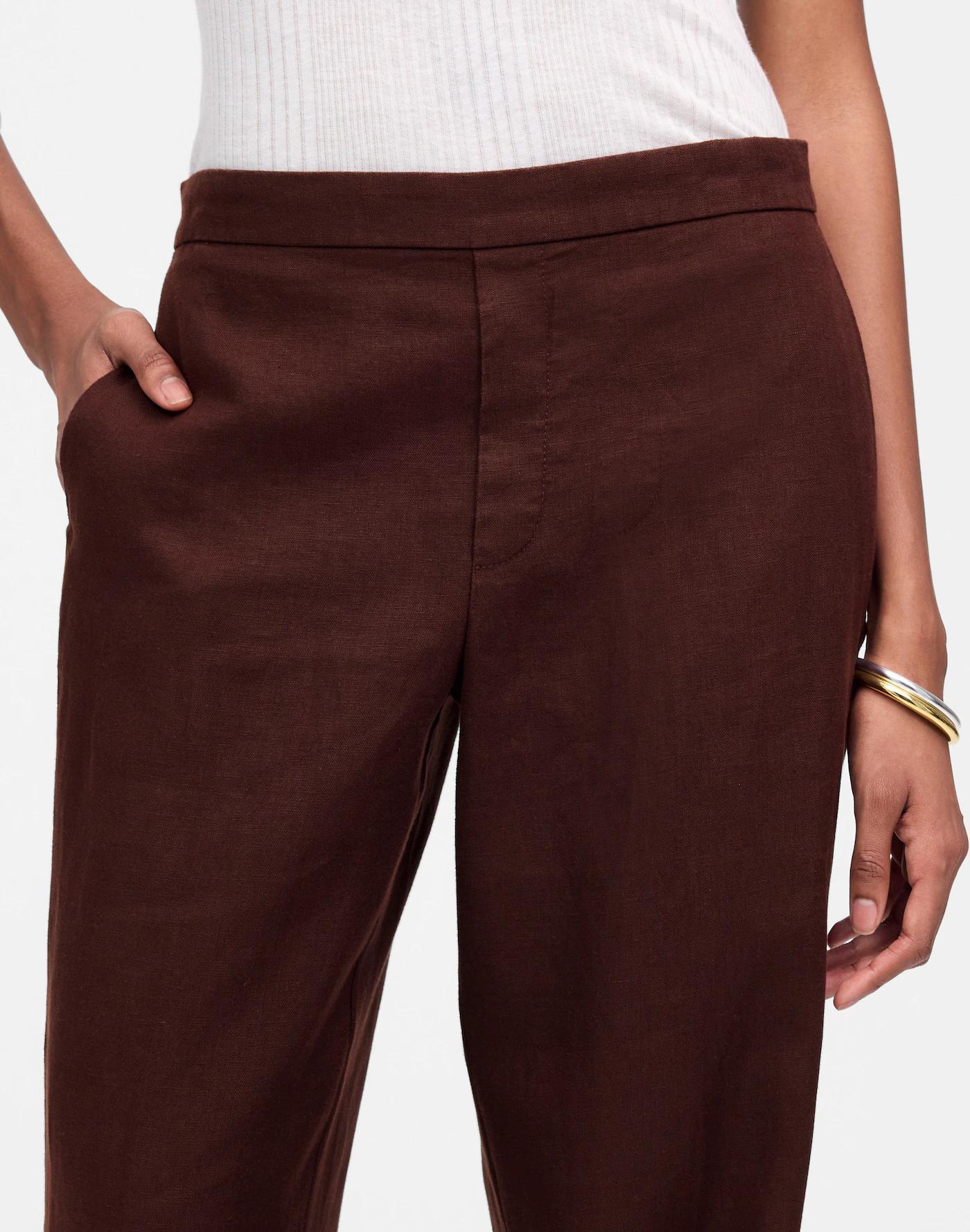 The Petite Easy Pull-On Pant in 100% Linen Product Image