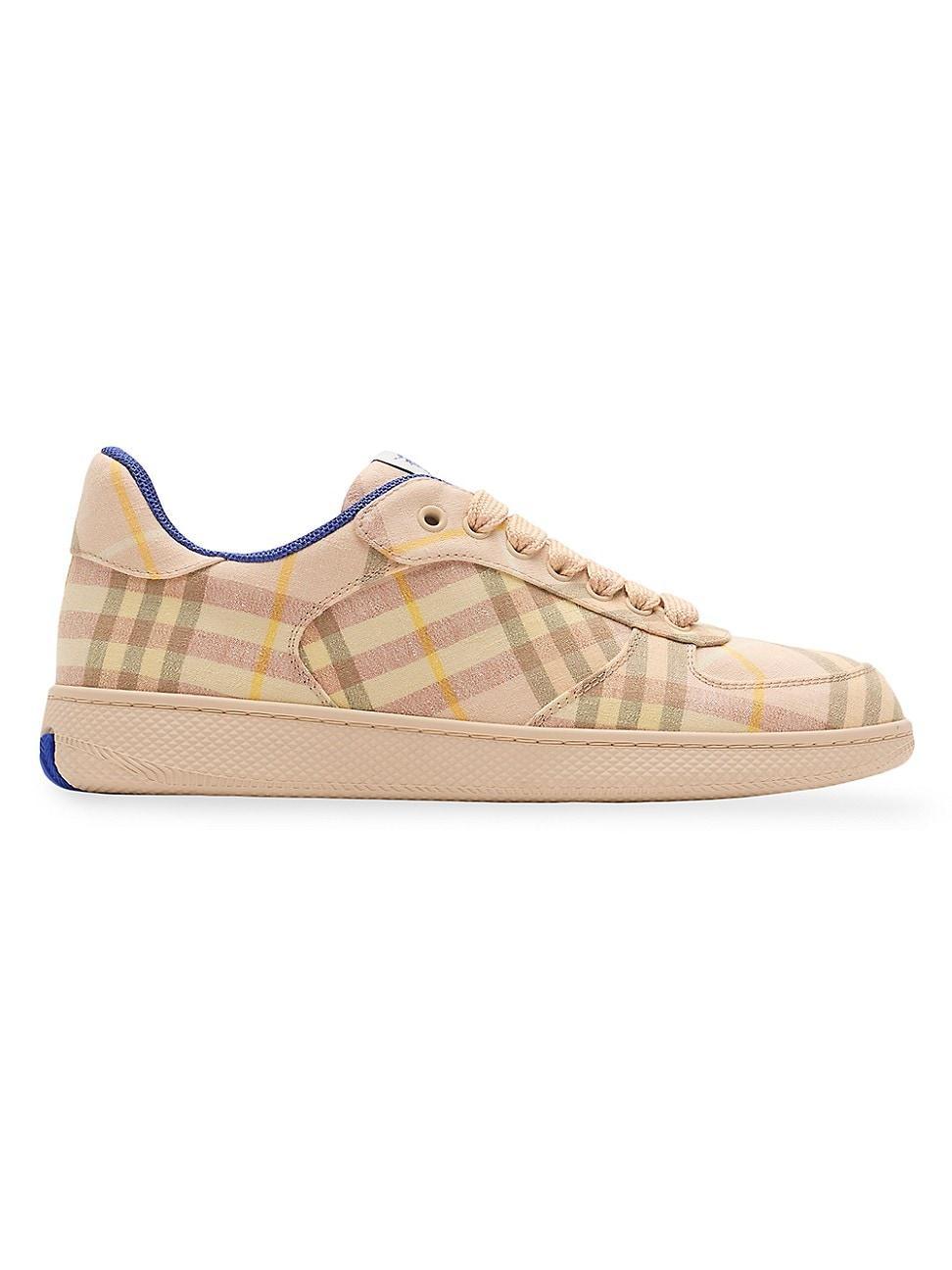 Womens Terrace Check Linen Low-Top Sneakers Product Image