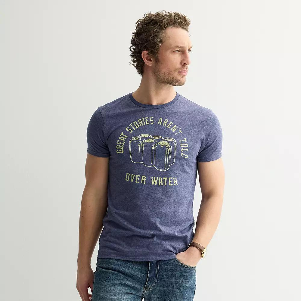 Men's Short Sleeve Graphic Tee, Size: XXL, Navy Grey Product Image