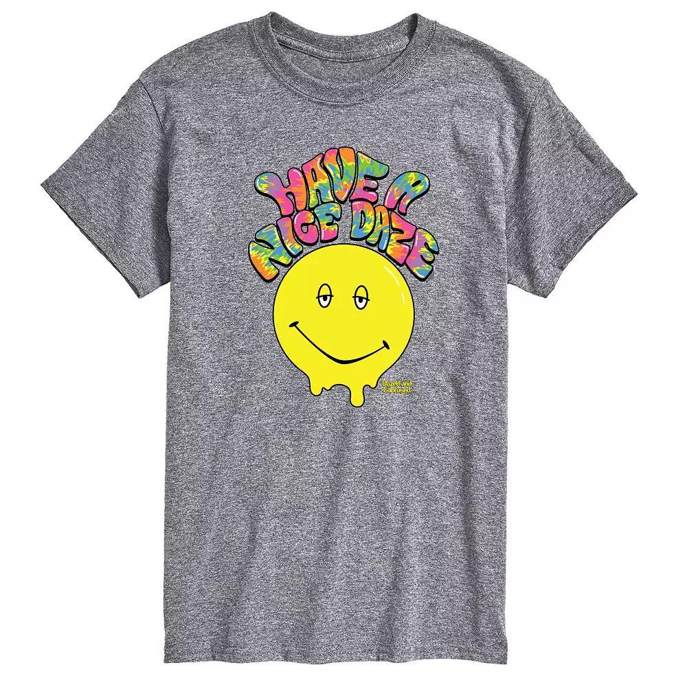 Men's Dazed and Confused Have A Nice Daze Smiley Graphic Tee, Size: Small, Athletic Grey Product Image