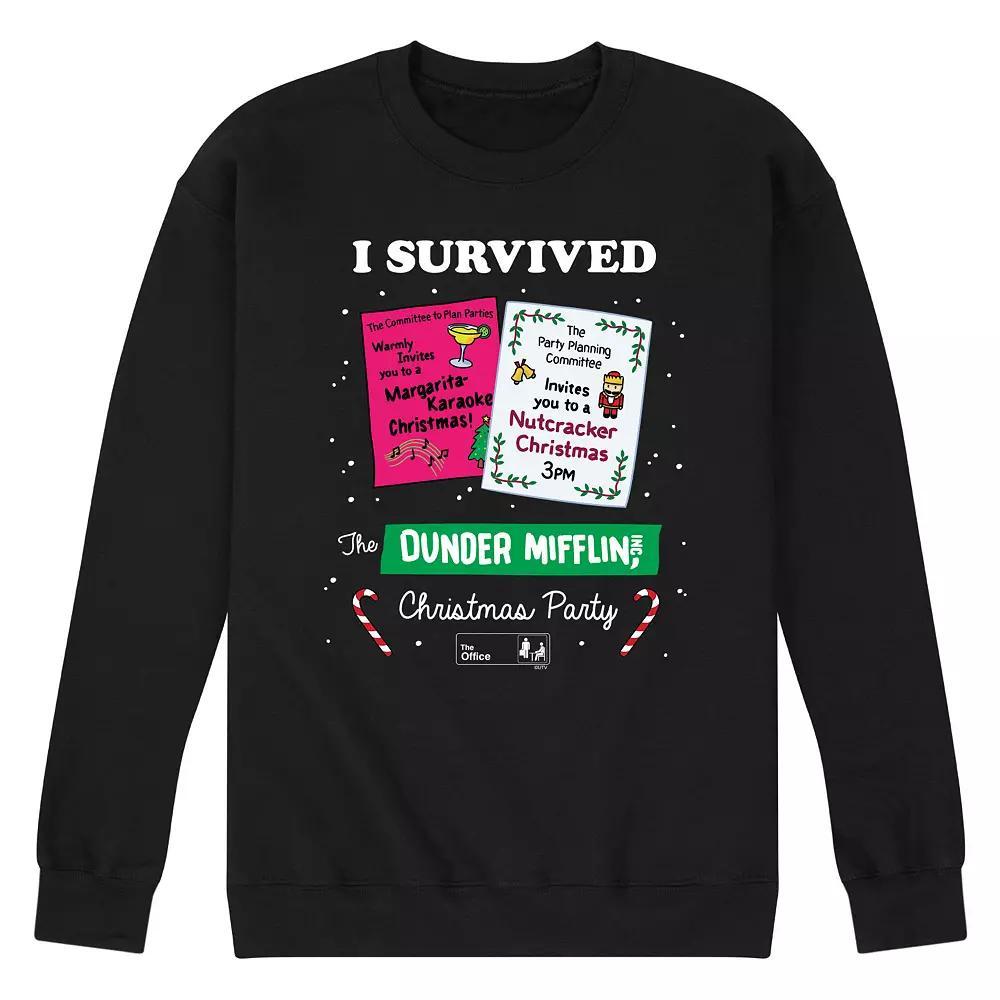 Men's The Office Survived Dunder Mifflin Christmas Sweatshirt, Size: Medium, Black Product Image