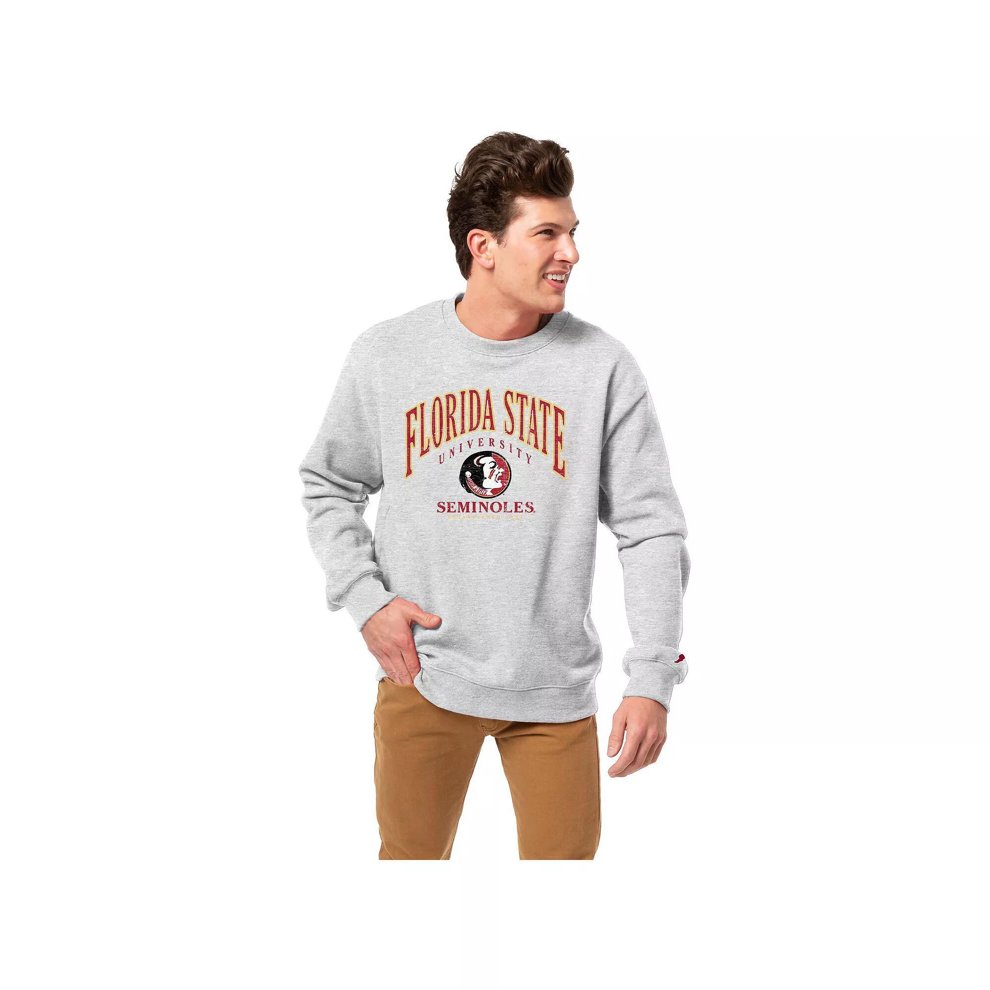 Men's League Collegiate Wear Heather Gray Florida State Seminoles Tall Arch Essential 2.0 Pullover Sweatshirt,  Product Image