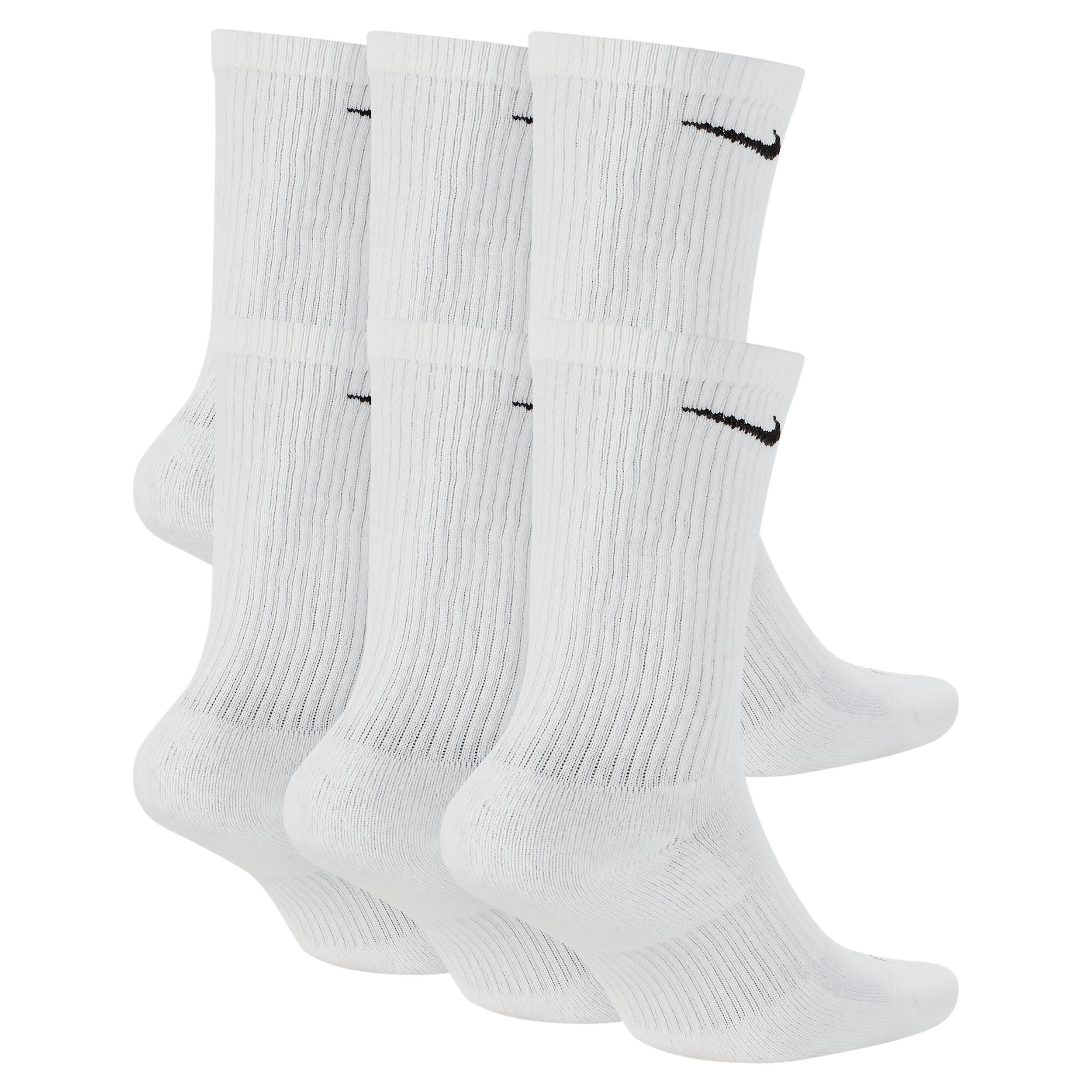 Nike Mens Everyday Plus Cushioned Training Crew Socks (6 Pairs) | SX6897-100 Product Image