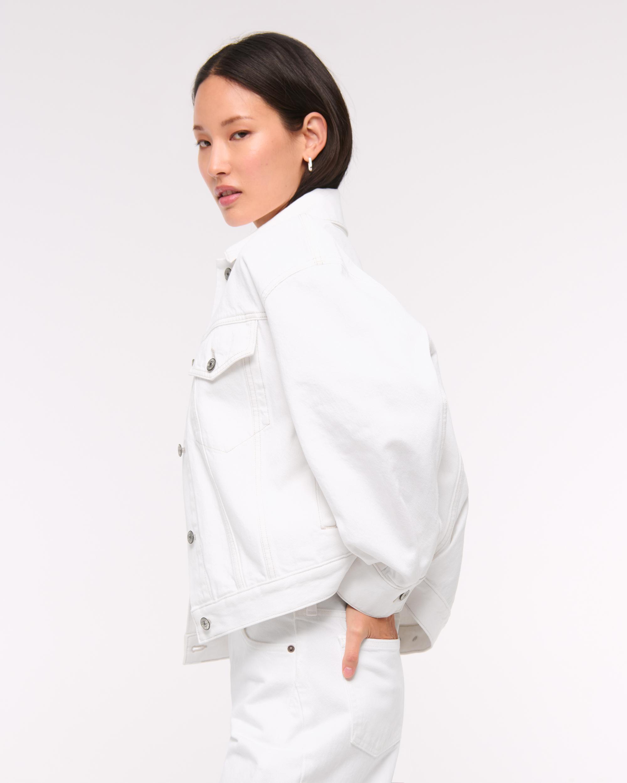 Oversized Distressed Denim Trucker Jacket Product Image