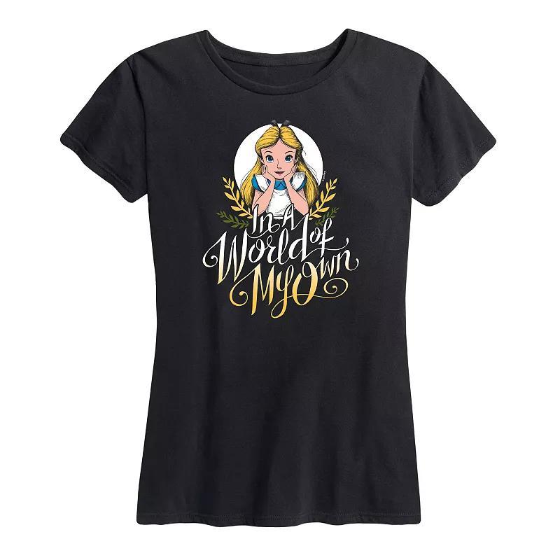 Disney's Alice in Wonderland Women's In A World Of My Own Graphic Tee, Girl's, Size: Large, Black Product Image