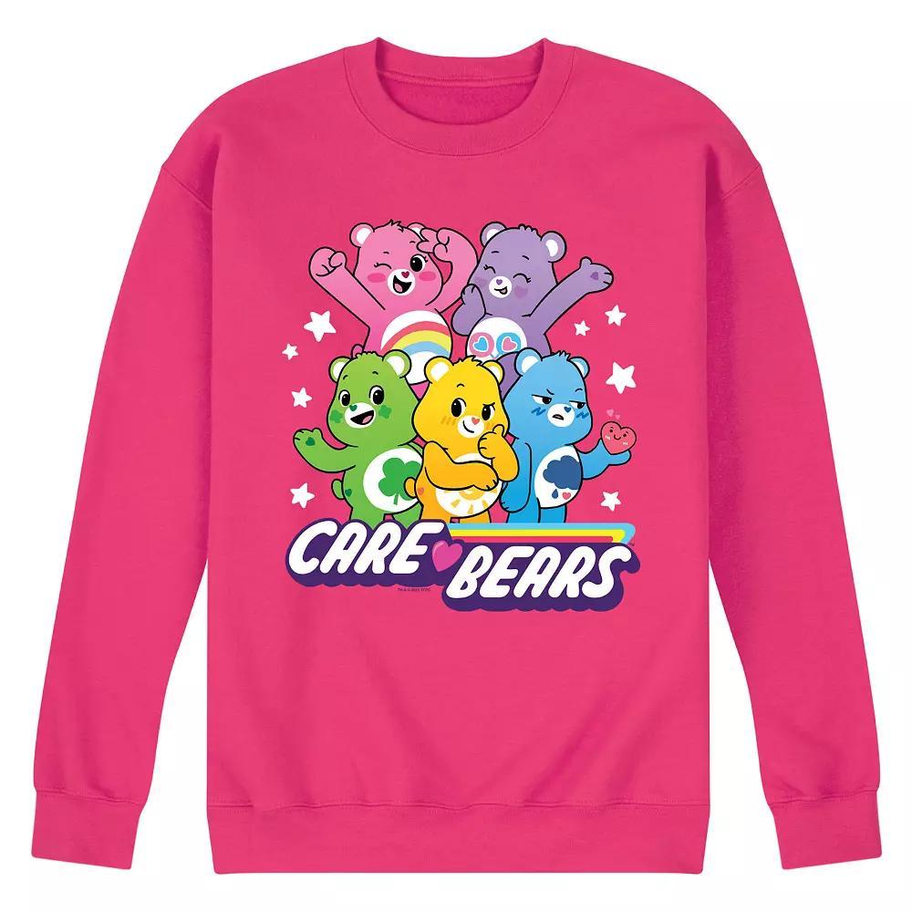 Men's Care Bears Unlock The Magic Group Fleece Sweatshirt, Size: Large, Pink Product Image