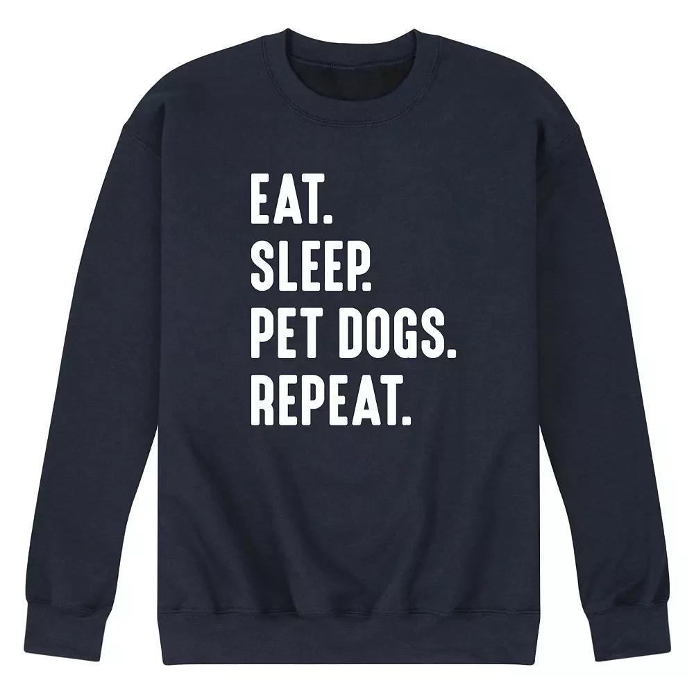 Men's Eat Sleep Pet Dogs Repeat Graphic Fleece Sweatshirt,  Product Image