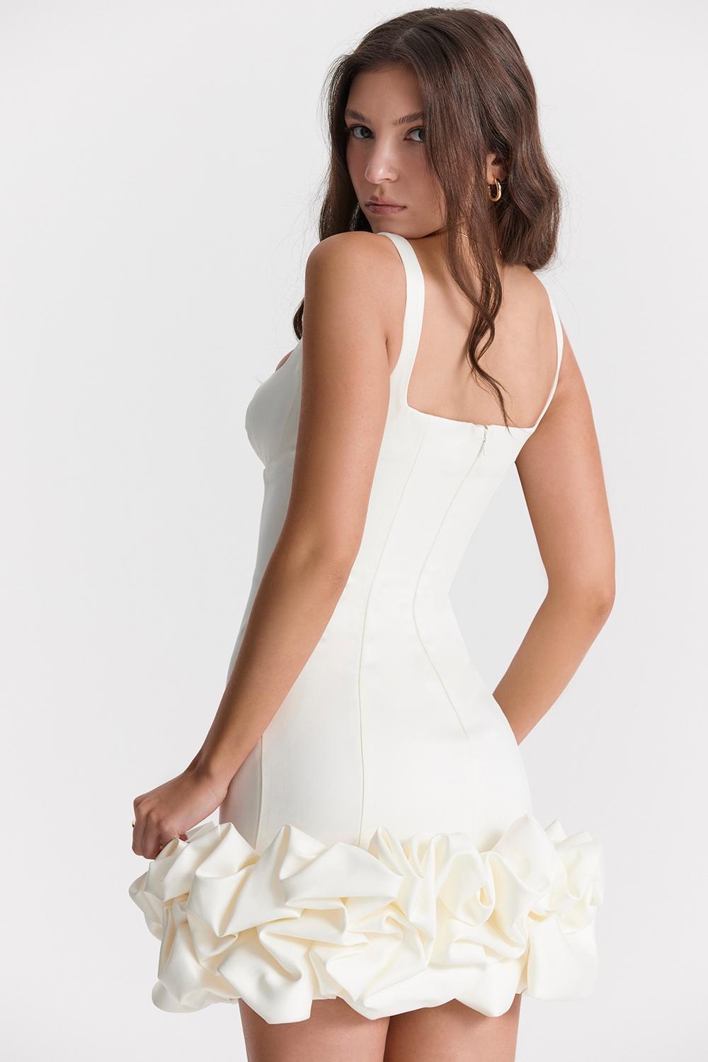 Lilou  ivory ruffle hem dress - sale Product Image