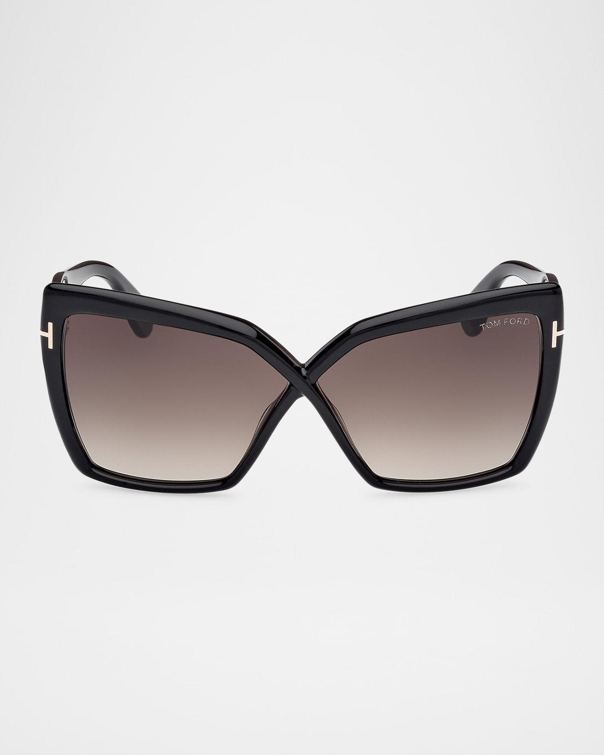 TOM FORD Fiore Acetate Butterfly Sunglasses In Black Product Image