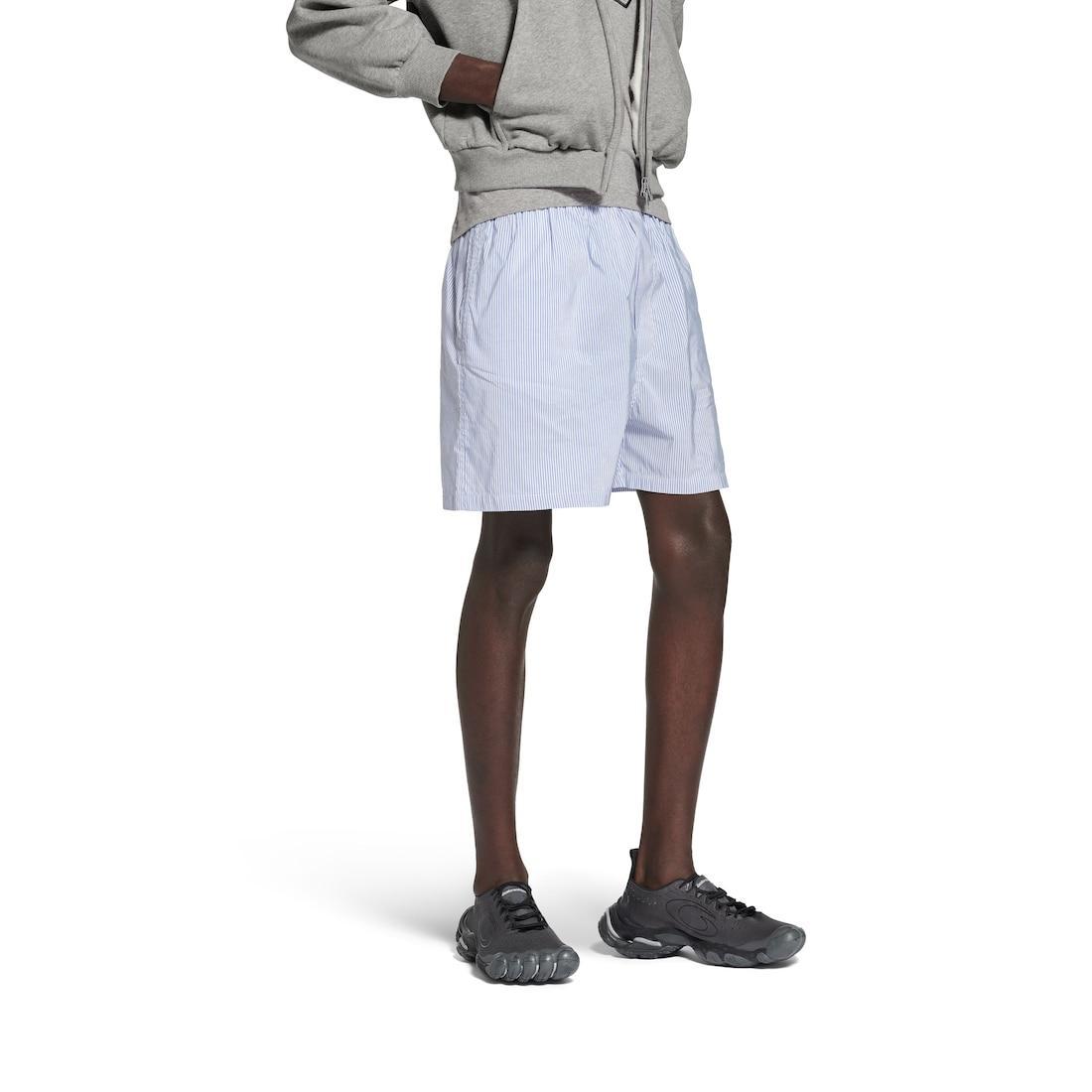 Men's Stripes Boxer Swim Shorts in Blue/white Product Image