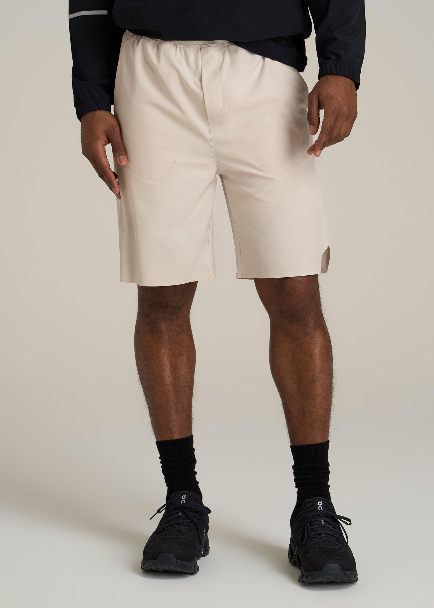 2-in-1 Featherweight Running Short for Tall Men in Light Stone Male Product Image