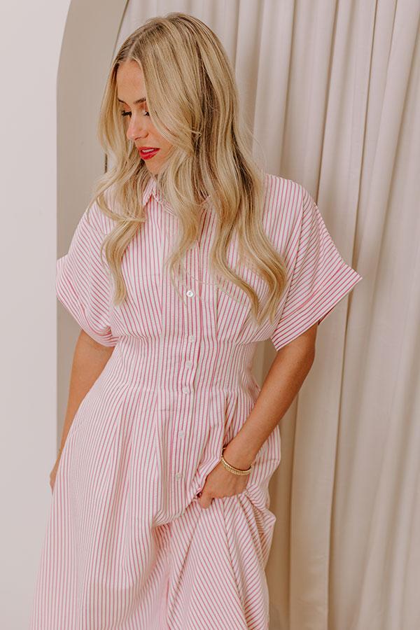 Sunlit Stroll Stripe Maxi Dress in Pink Product Image