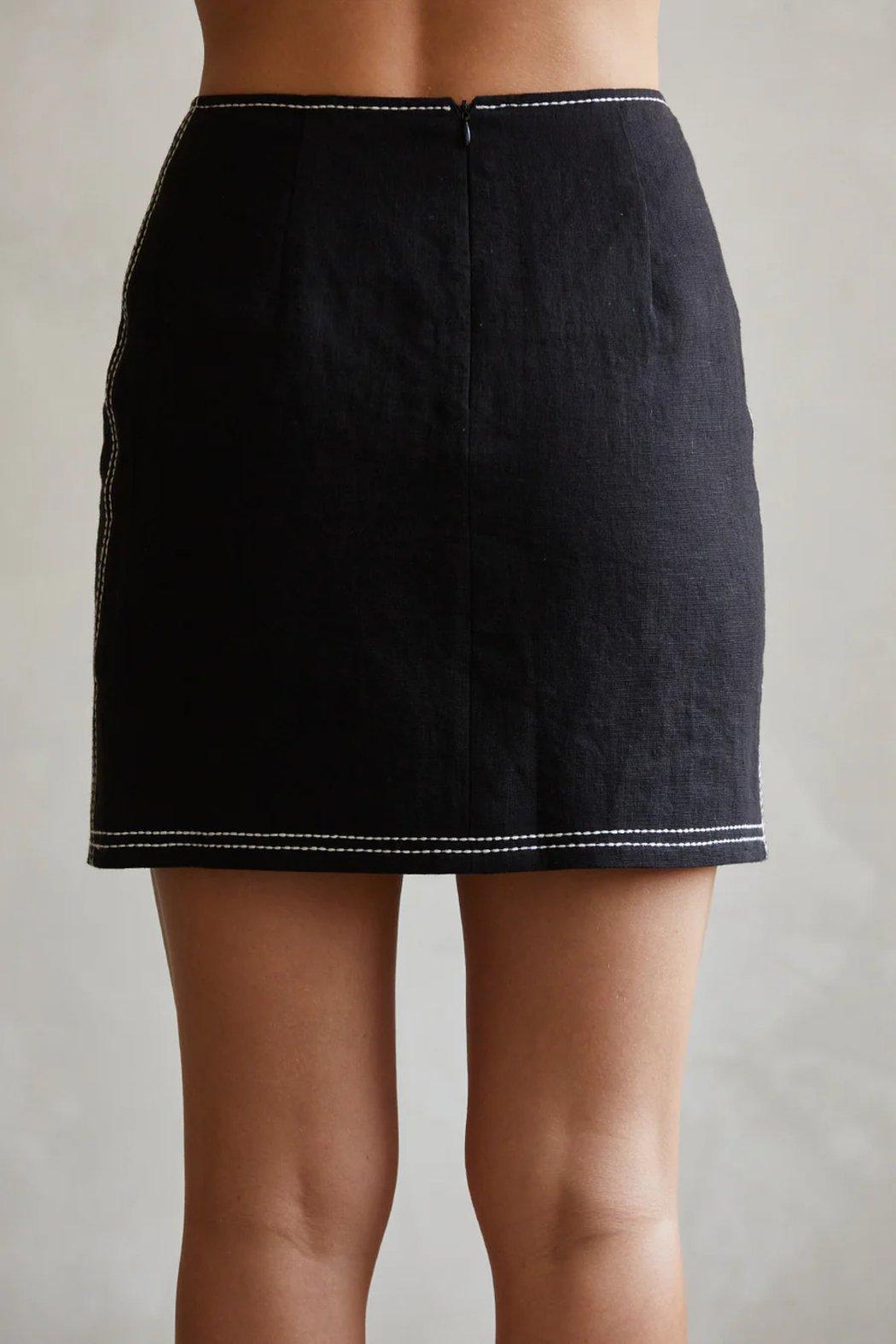 Bonez Contrast Stitch Mini Skirt Product Image