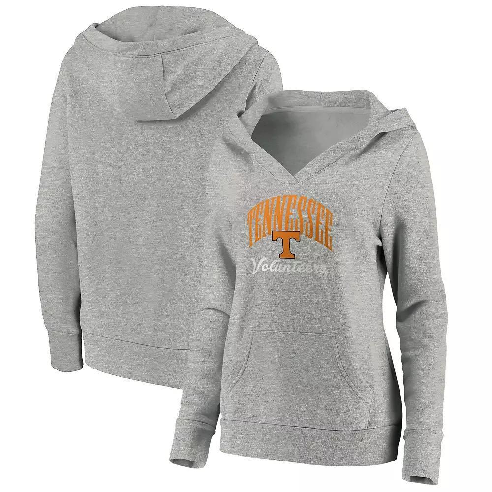 Women's Fanatics Gray Tennessee Volunteers Victory Script V-Neck Pullover Hoodie,  Product Image