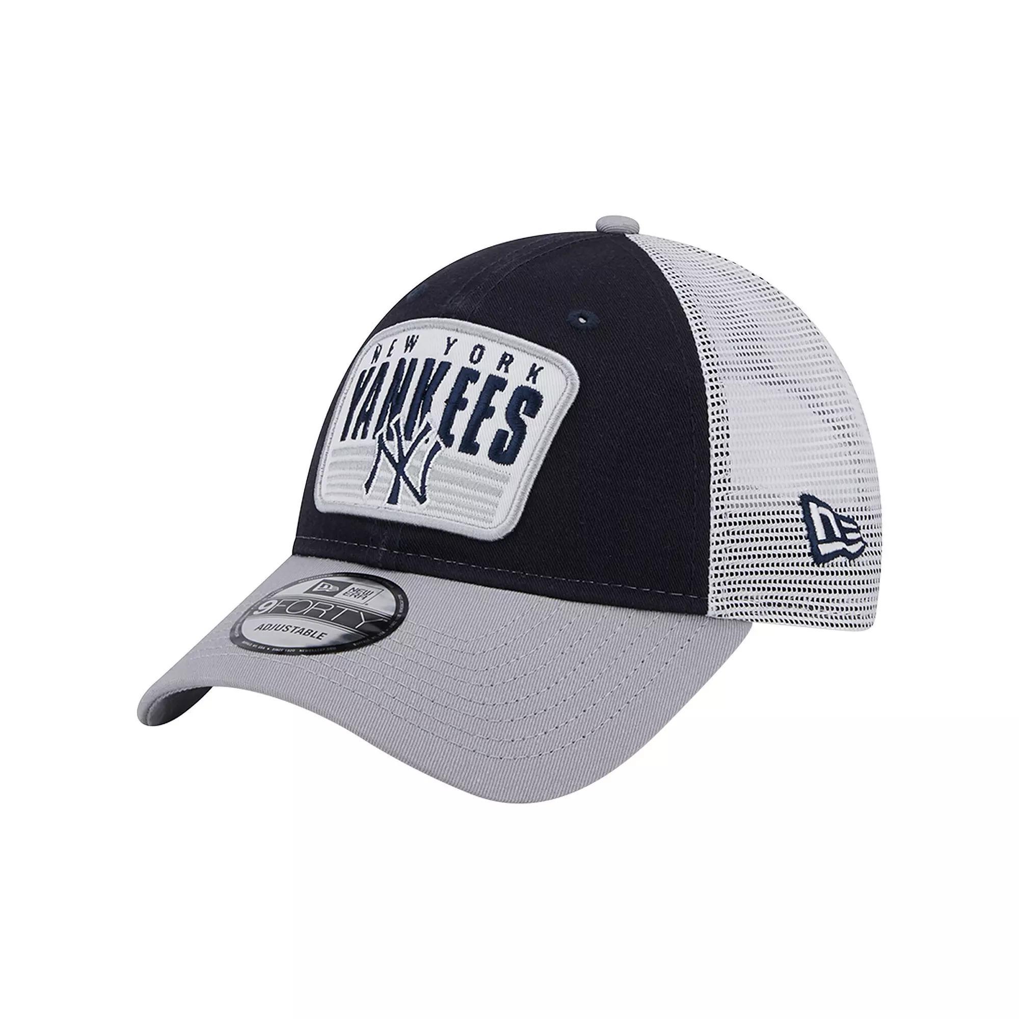 Men's New Era Navy New York Yankees Two-Tone Patch 9FORTY Snapback Hat, Blue Product Image
