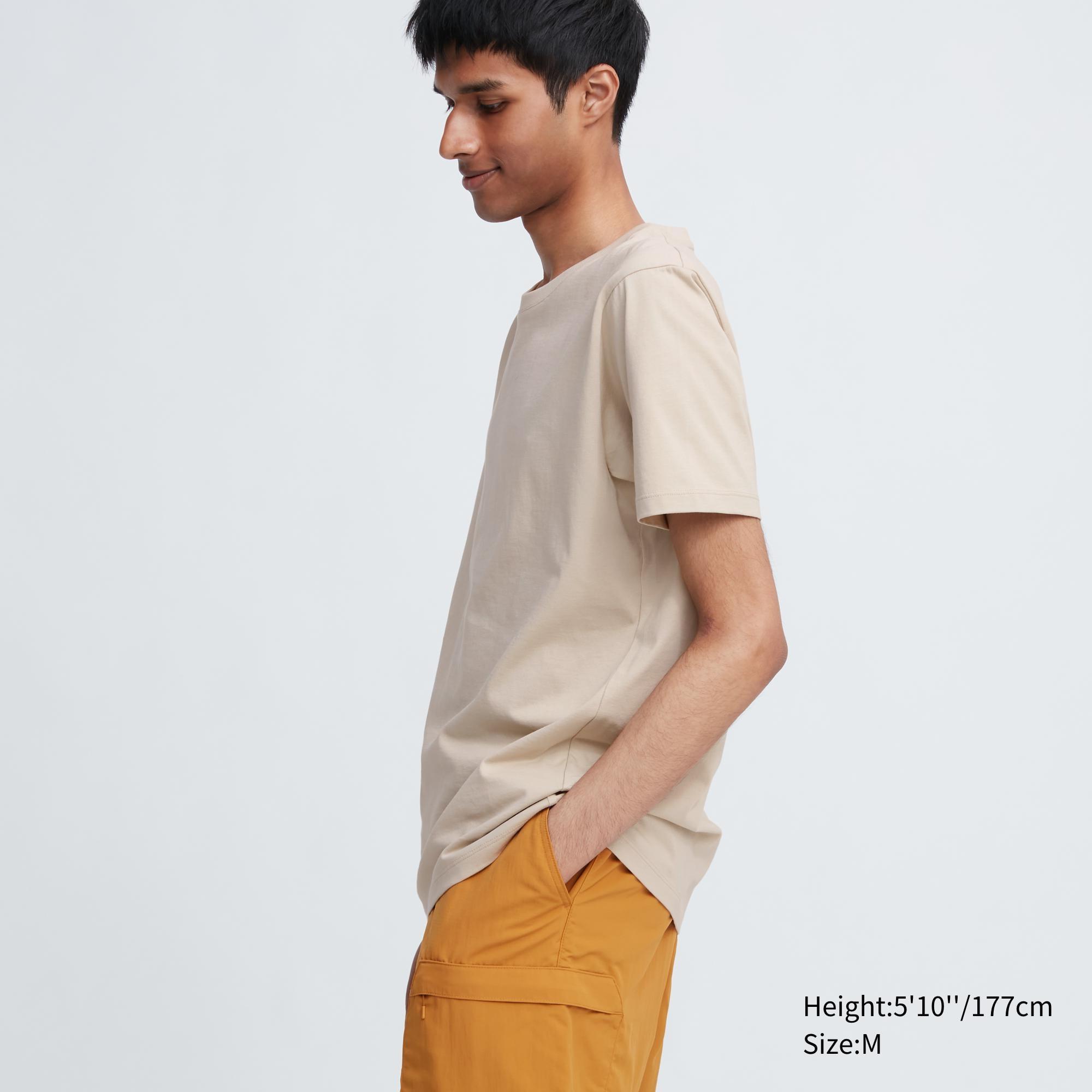 Mens Supima Cotton T-Shirt Beige Small UNIQLO US Product Image