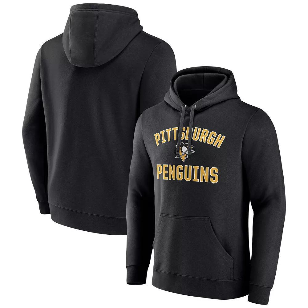 Men's Fanatics Black Pittsburgh Penguins Victory Arch Pullover Hoodie, Size: Medium Product Image