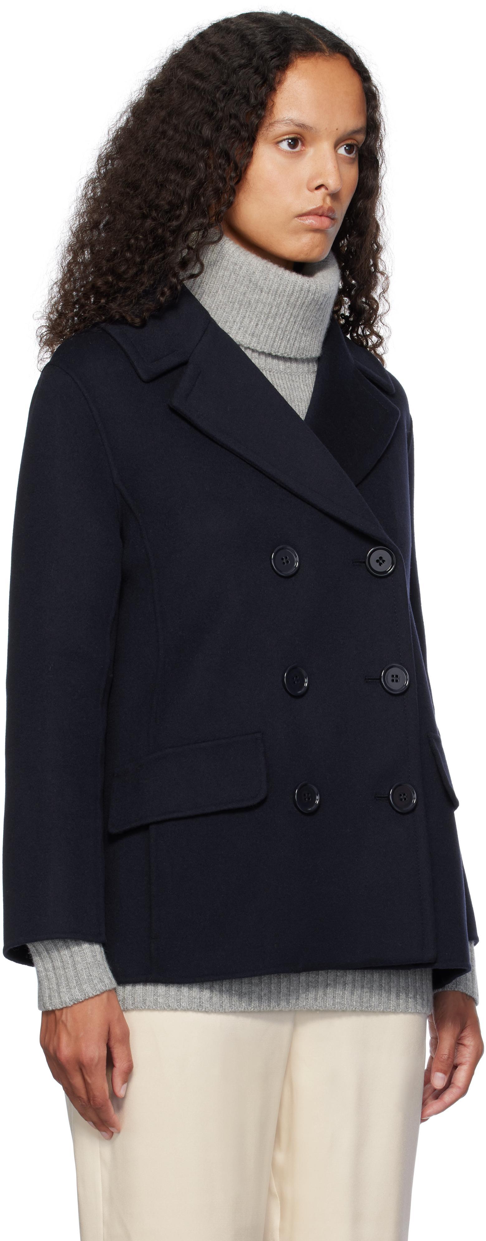 MAX MARA Navy Efebo Peacoat In 081 Midnightblue Product Image