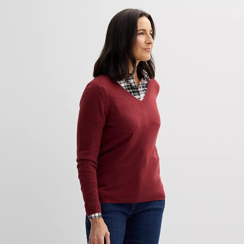 Womens Croft & Barrow The Extra Soft V-Neck Sweater Product Image