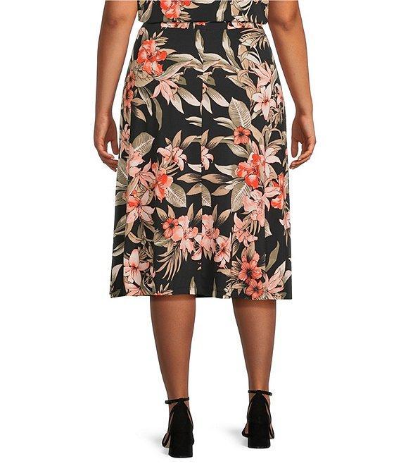 Kasper Floral Print Flared Midi Coordinating Skirt Product Image