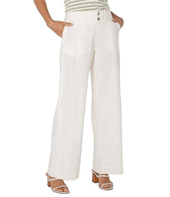Liverpool Los Angeles Hannah Soft Denim Mid Rise Wide Flare Leg Utility Pants Product Image