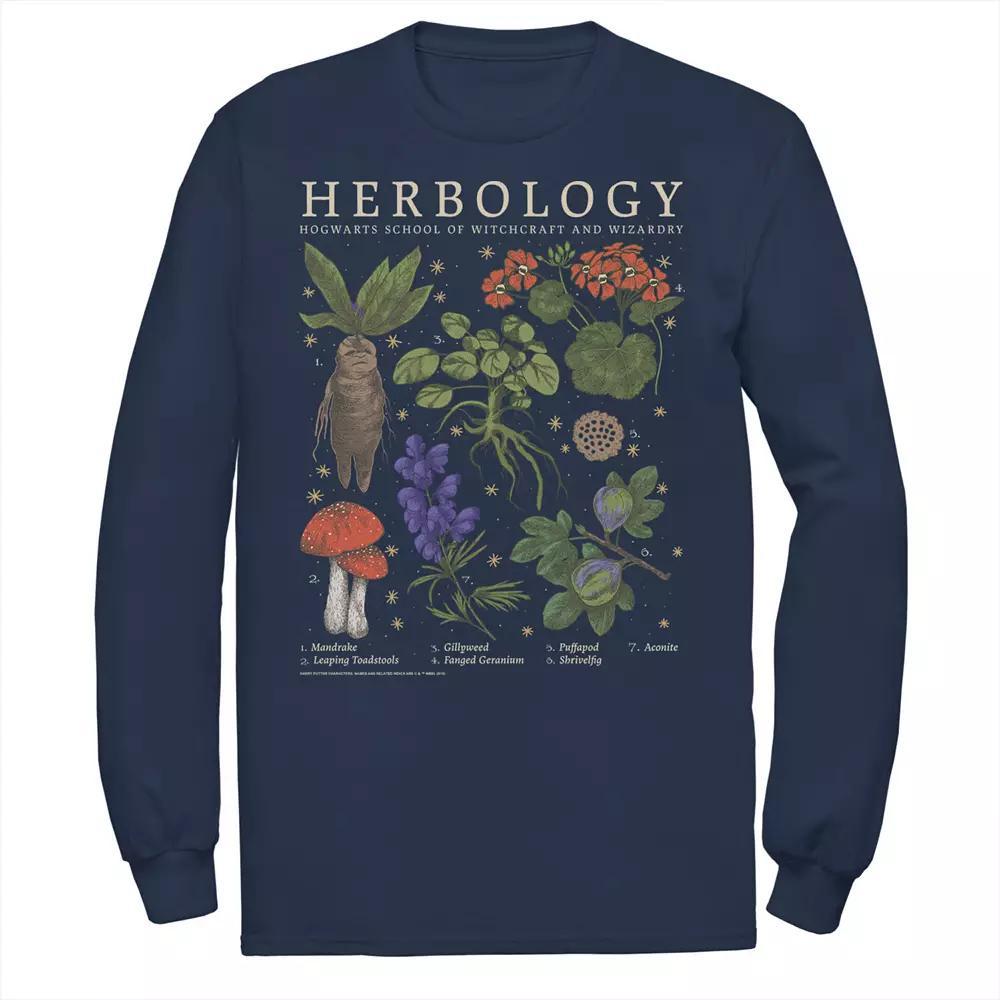 Big & Tall Harry Potter Herbology Herb Reference Grid Long Sleeve Graphic Tee, Men's, Size: 4XL, Black Product Image