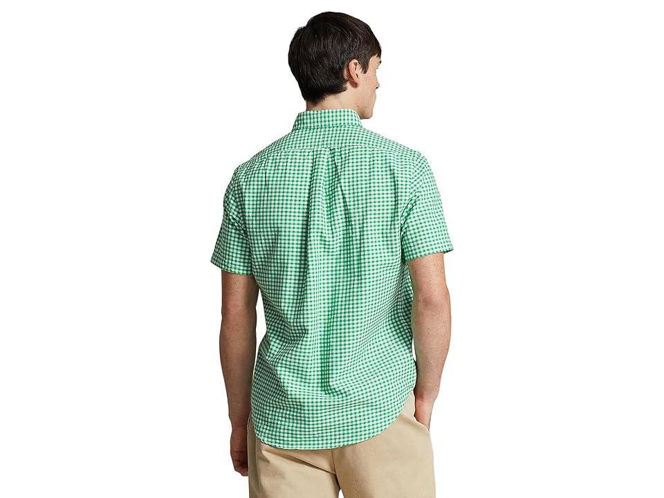 Polo Ralph Lauren Classic Fit Gingham Oxford Short Sleeve Shirt (Summer Emerald/White) Men's Short Sleeve Knit Product Image