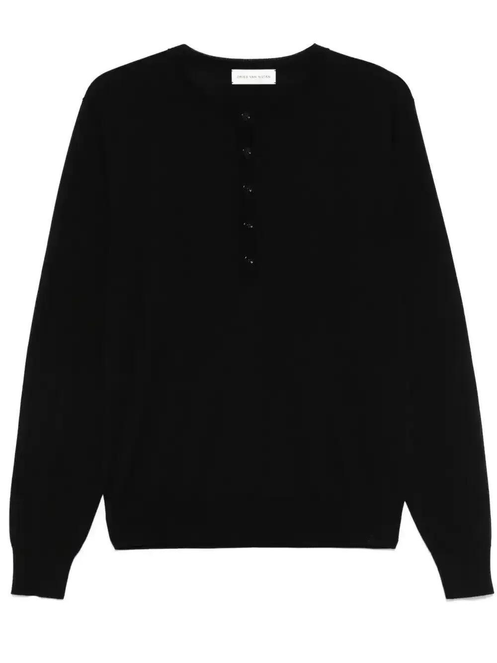 DRIES VAN NOTEN Cotton Sweaters In Black Product Image