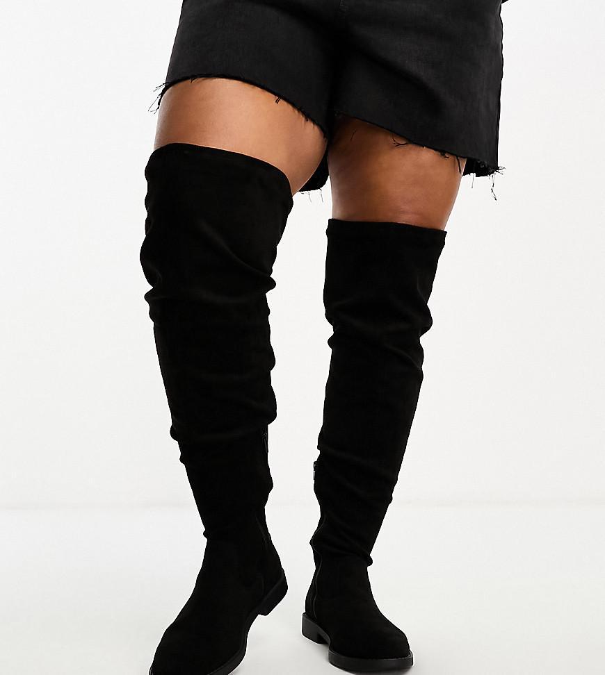 ASOS DESIGN Kalani over the knee boots in black Product Image