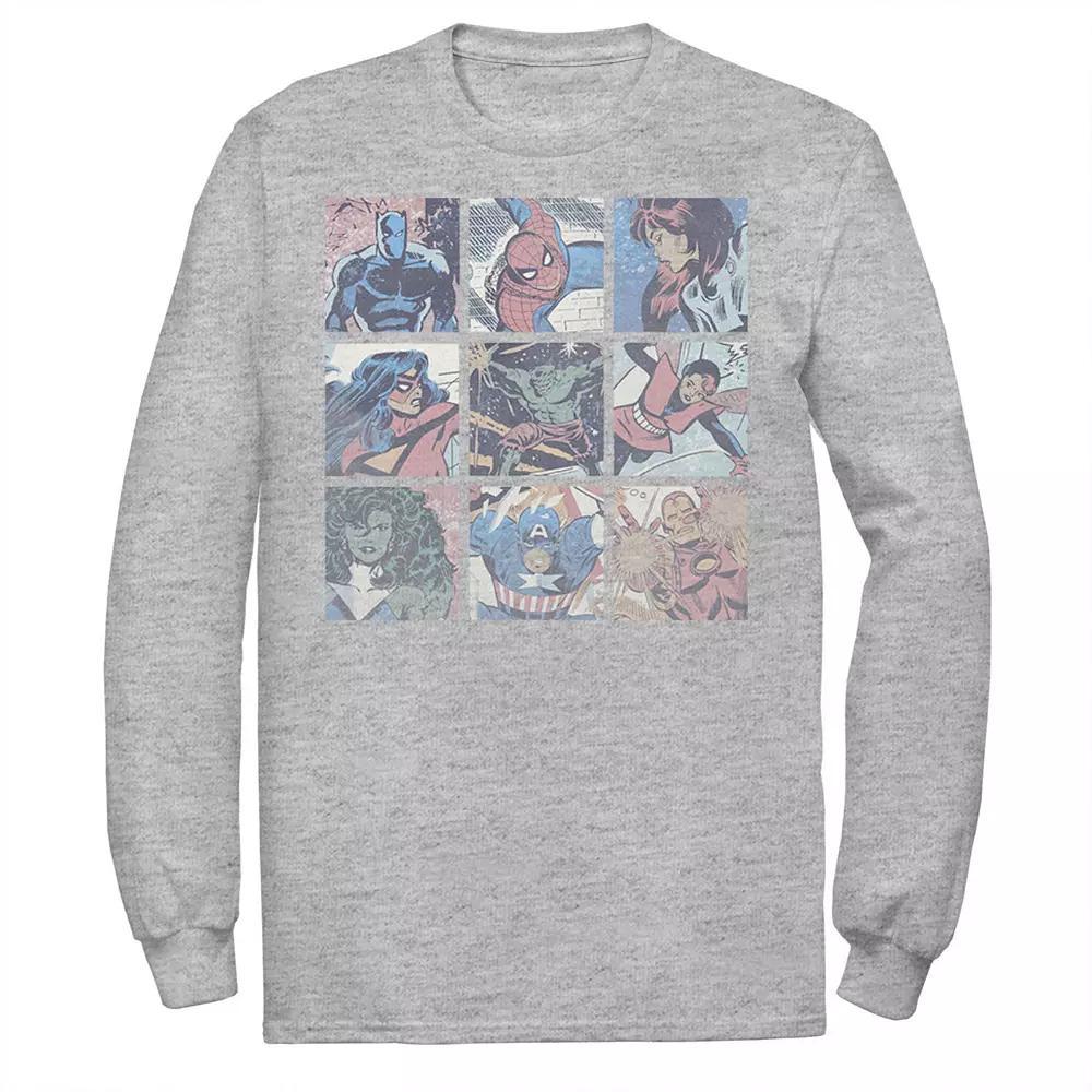 Men's Marvel Pastel Heroes Tee, Size: Small, Athletic Grey Product Image