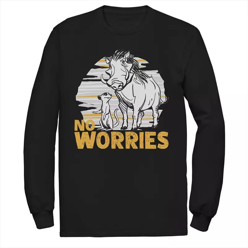 Disney's The Lion King Men's No Worries Long-Sleeve Tee, Size: XL, Black Product Image