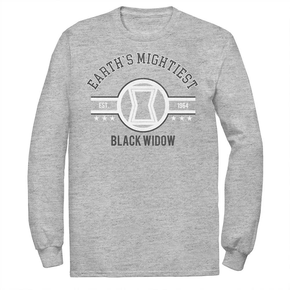 Men's Marvel Avengers Earth's Mightiest Black Widow Logo Tee, Size: Medium, Athletic Grey Product Image