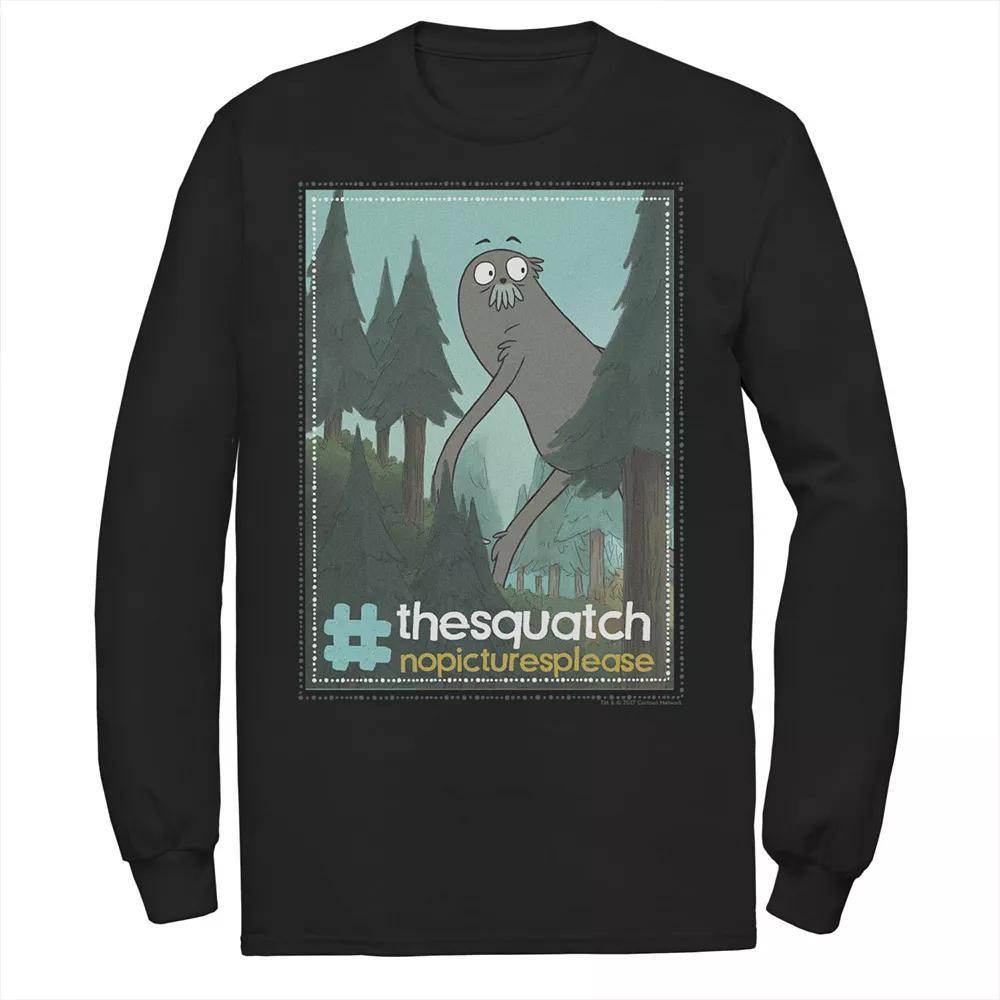Men's Cartoon Network We Bare Bears Charlie The Squatch Hashtag Long Sleeve Tee,  Product Image