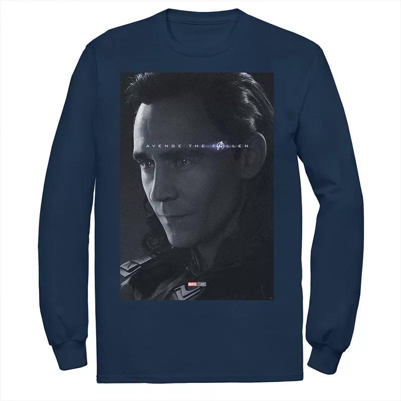 Men's Marvel Avengers Endgame Loki Avenge The Fallen Poster Long Sleeve Graphic Tee, Size: XXL, Blue Product Image