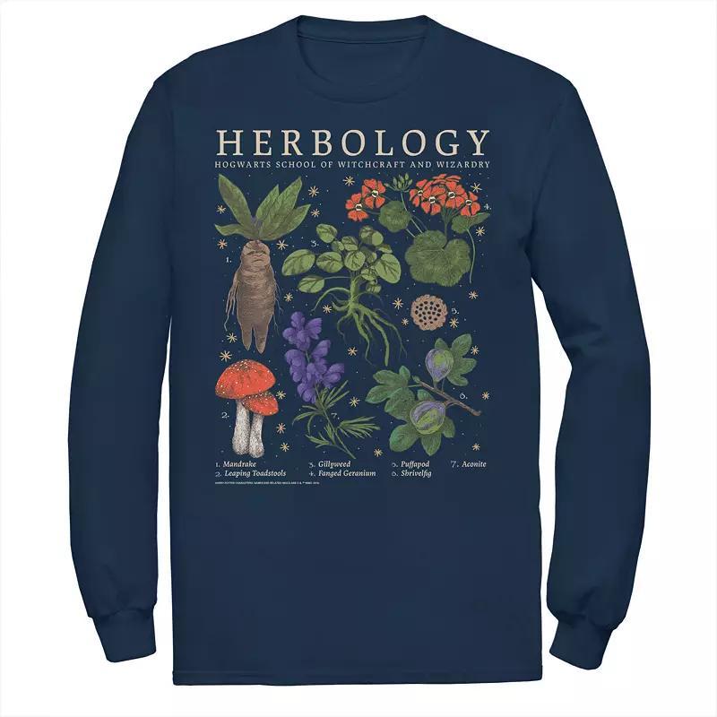 Big & Tall Harry Potter Herbology Herb Reference Grid Long Sleeve Graphic Tee, Men's, Size: 4XL, Black Product Image