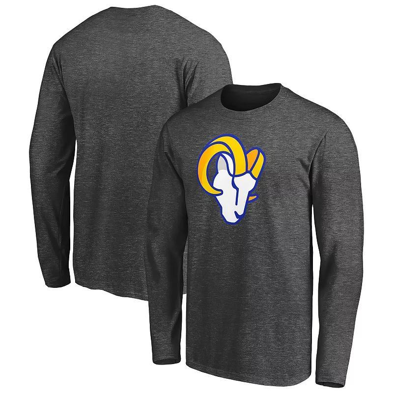 Men's Fanatics Branded Heathered Charcoal Los Angeles Rams Big & Tall Primary Logo Long Sleeve T-Shirt, Size: 2XB Product Image