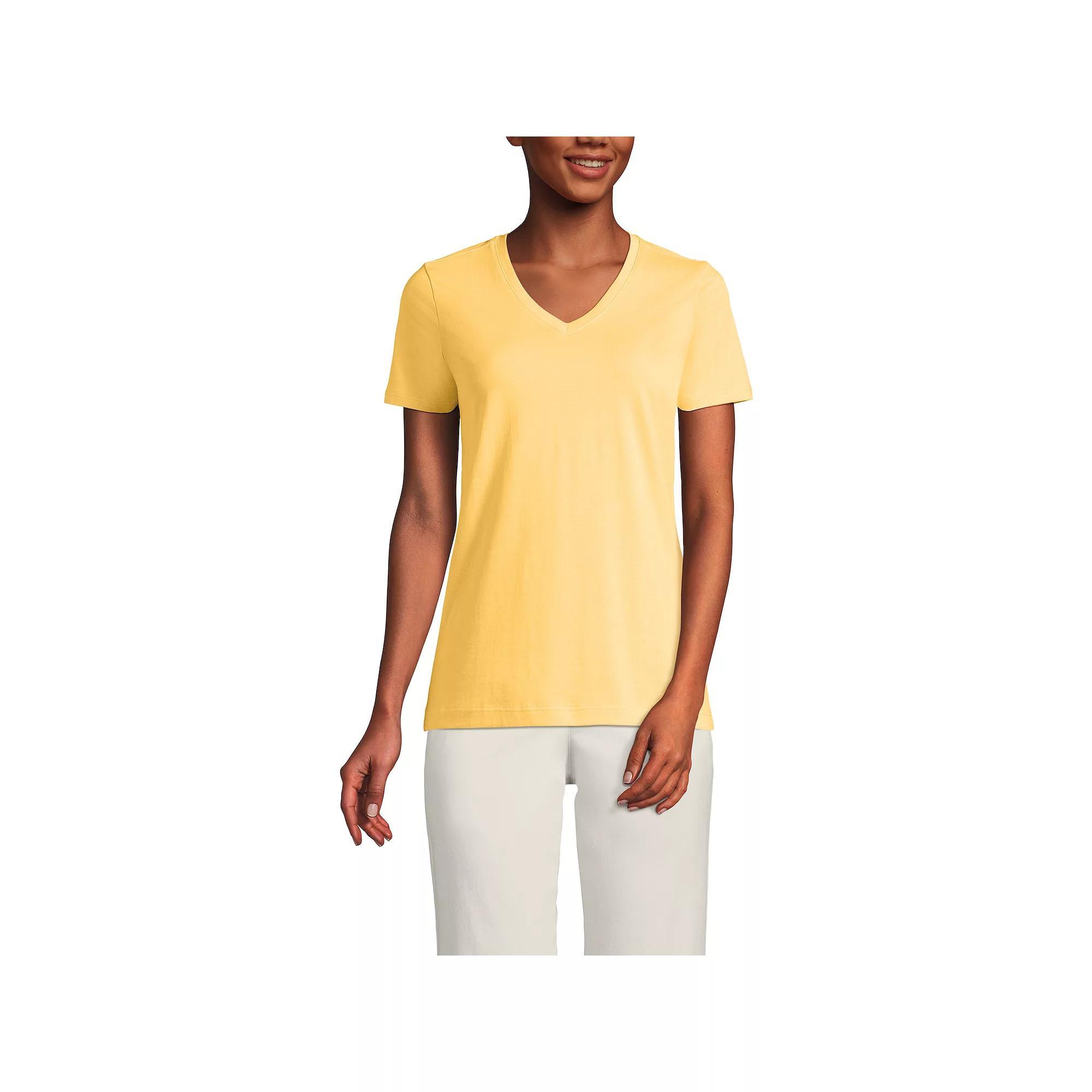 Petite Lands' End Relaxed-Fit Supima Cotton V-Neck Tee, Women's,  Product Image