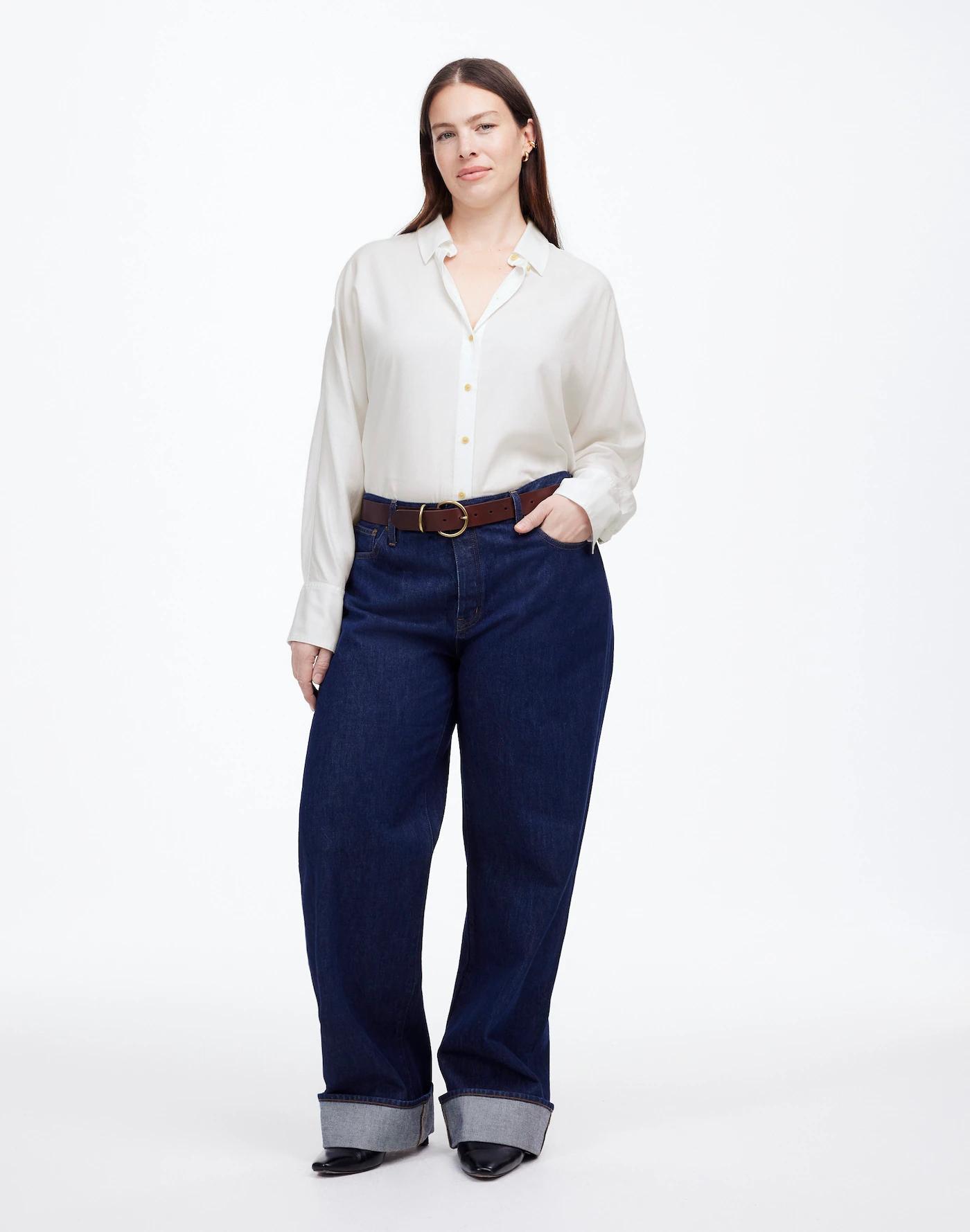 Relaxed Dolman Button-Up Shirt Product Image