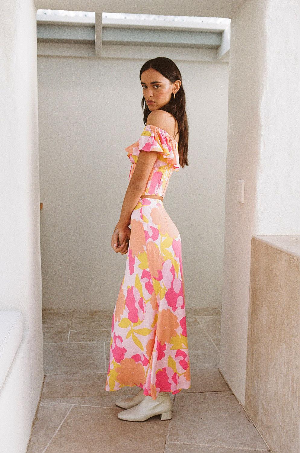 Rhylee Midi Skirt - Nectar Floral Product Image