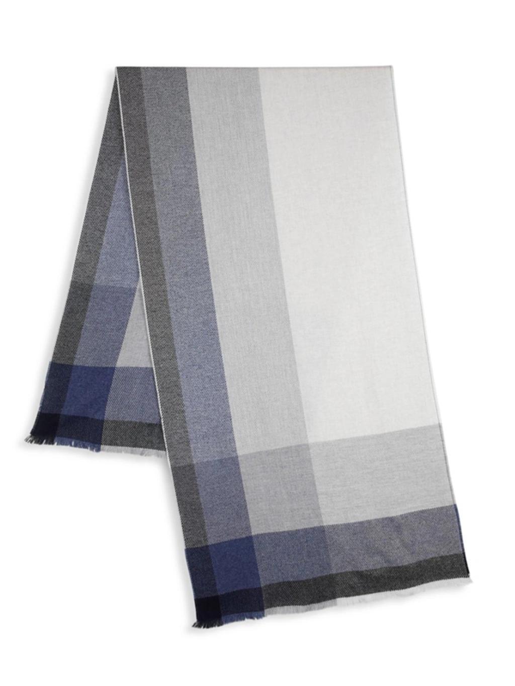 BRUNELLO CUCINELLI Color-block Wool And Cashmere Scarf In Blue Product Image