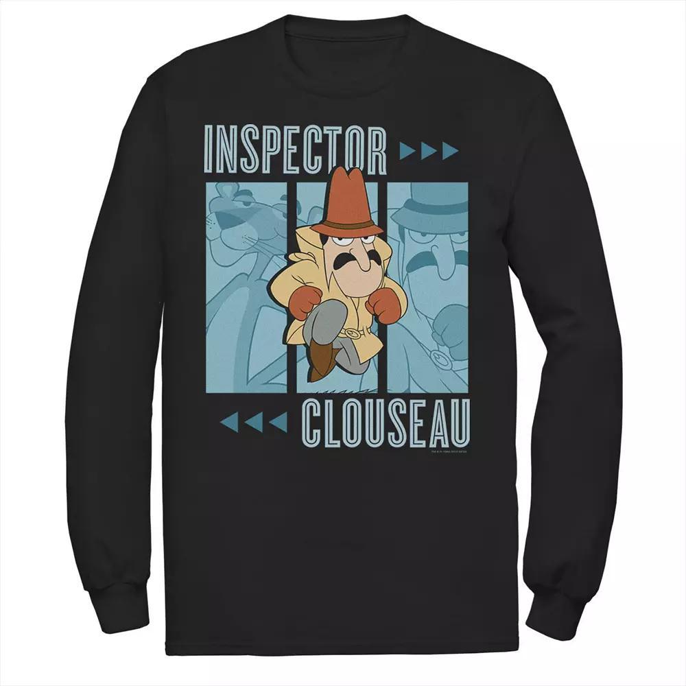 Men's Pink Panther Inspector Clouseau Trio Panels Long Sleeve Graphic Tee,  Product Image