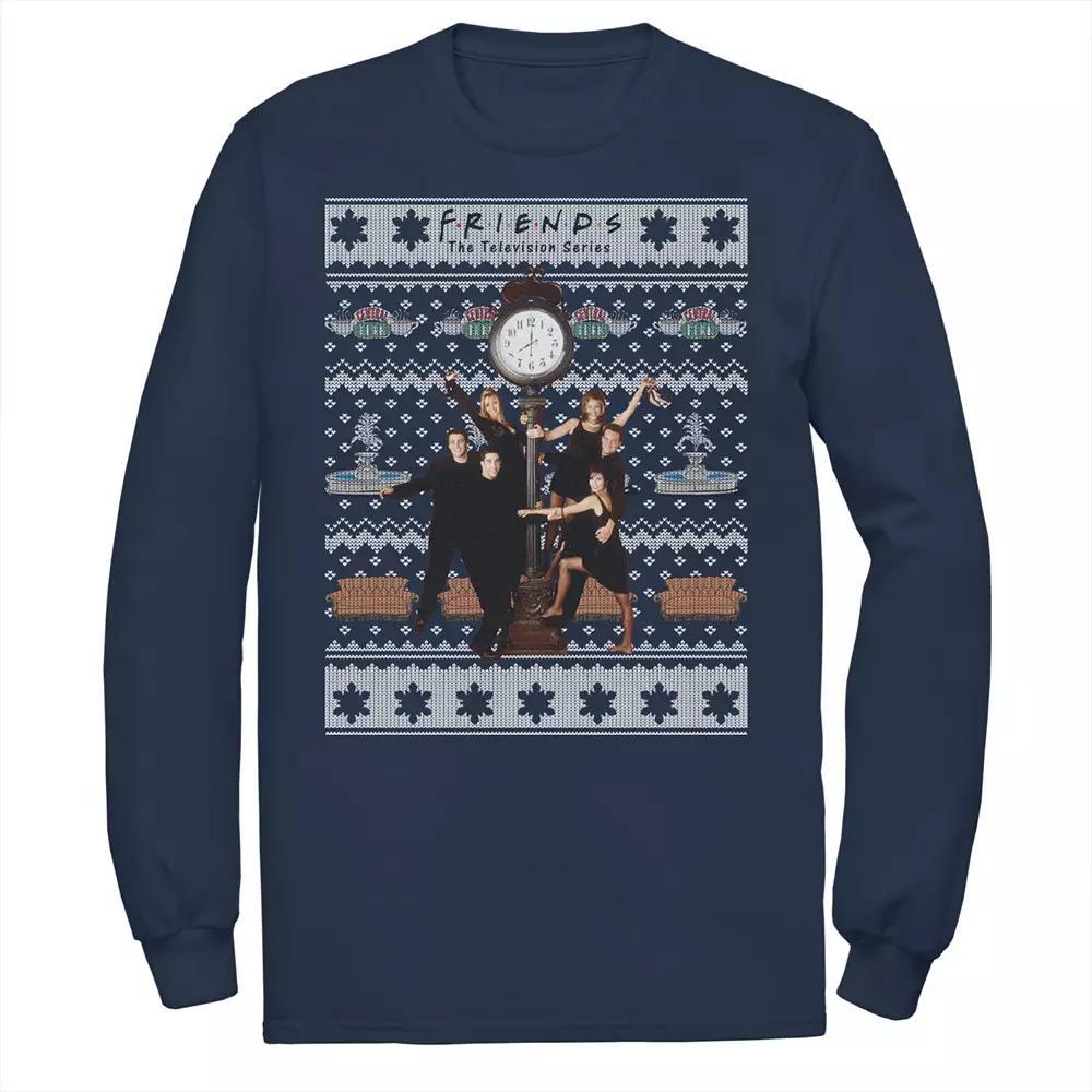 Men's Friends Around The Clock Holiday Pattern Tee,  Product Image